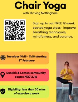 Chair Yoga sign up image and qrcode